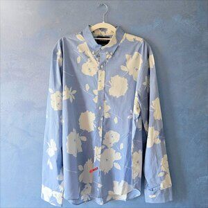 Bonobos Baby Blue Floral Button-Up Shirt - Size L, 100% Cotton - LIKE NEW!